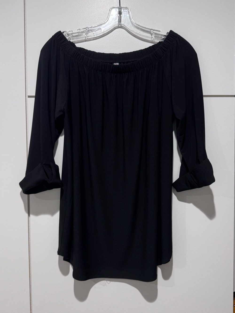 Last Tango Black Off-Shoulder Tunic Top